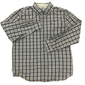 Carhartt Plaid Long Sleeve Button Down Shirt Tan Black Maroon Men's Sz XL